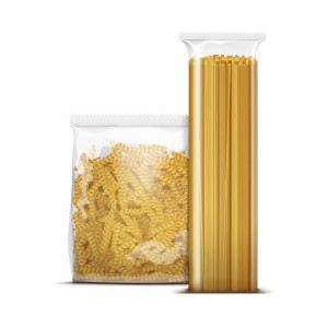Vector Spaghetti and Fusilli Spiral Pasta Packaging Template Isolated on White Background
