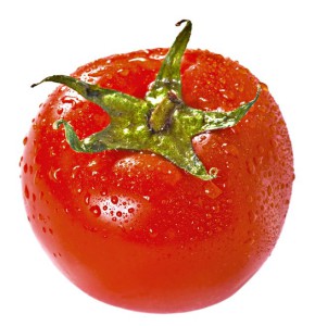 Fresh juicy tomato isolated over white