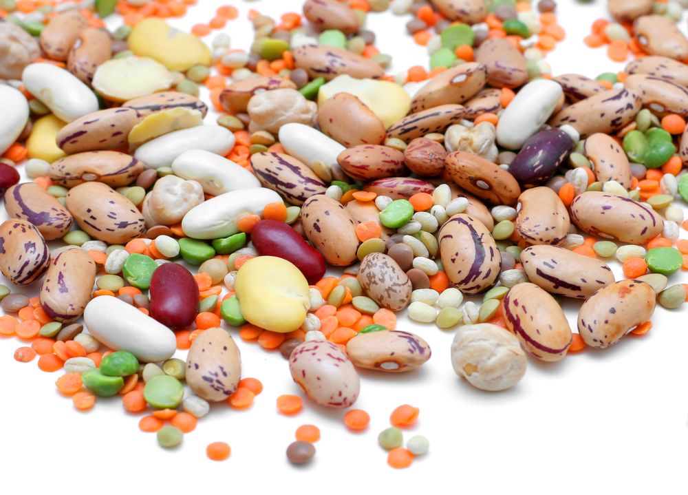 Mixed legumes: peas, lentils, beans and chickpeas